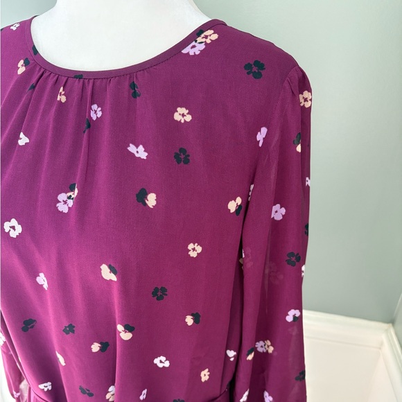 Ann Taylor Purple Long Sleeve Dress - Picture 4 of 10